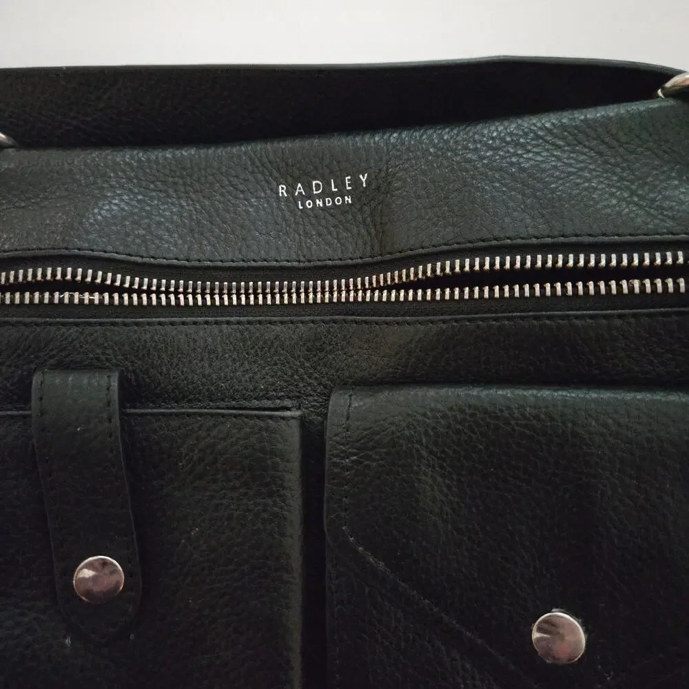 Radley London Wilton Way Black Pebble Leather Crossbody Bag Scottie Dog
